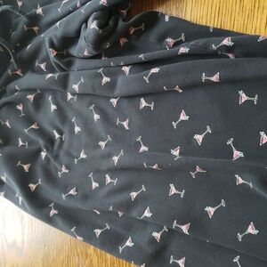 Martini PJ Pants- Black with Martini Glass Print Size: L